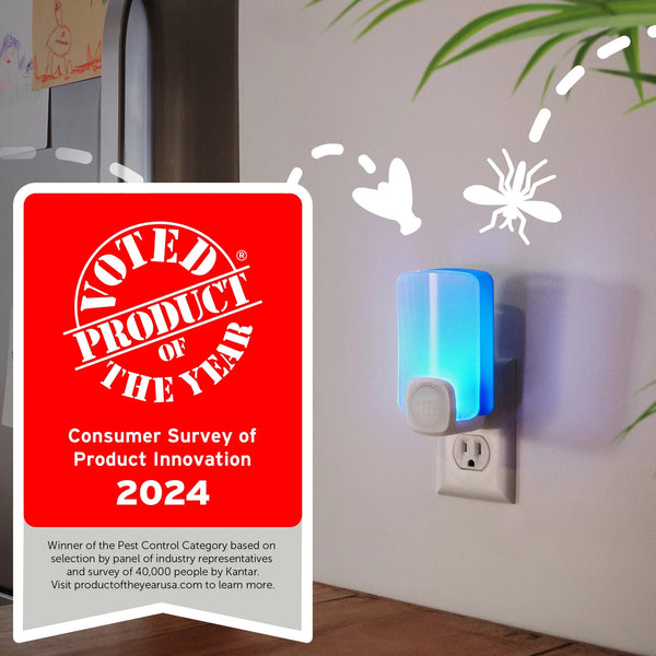 Light Trap, Attracts and Traps Flying Insects, Emits Soft Blue Light, [Includes Starter Kit with 1 Light Trap and 2 Cartridges]- 1 pack - plus 3 My Outlet Mall Resealable Storage Pouches