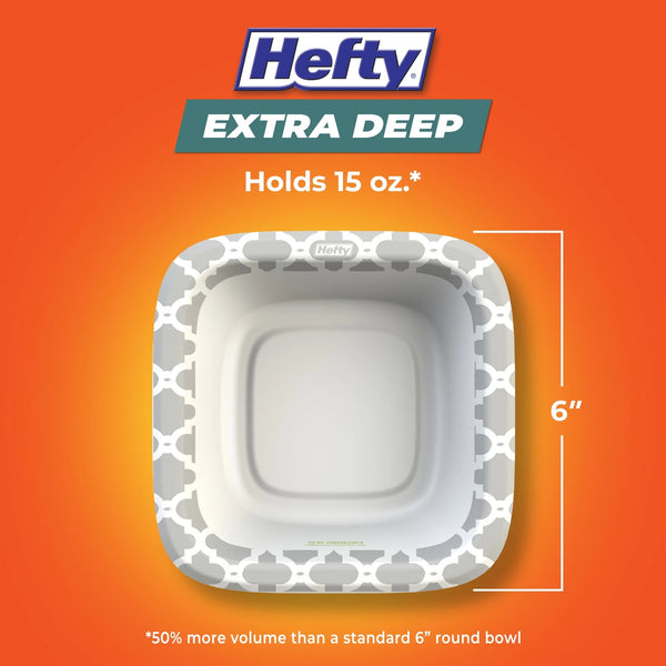 Extra Deep Paper Bowls 15 Fl oz - 1 pack - 50 Count per pack - plus 3 My Outlet Mall Resealable Storage Pouches