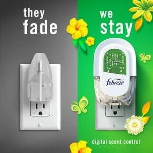 Plug In Air Freshener, Odor-Fighting Oil Kit, Gain Scent, Warmer + 1 Refill - 1 pack - plus 3 My Outlet Mall Resealable Storage Pouches