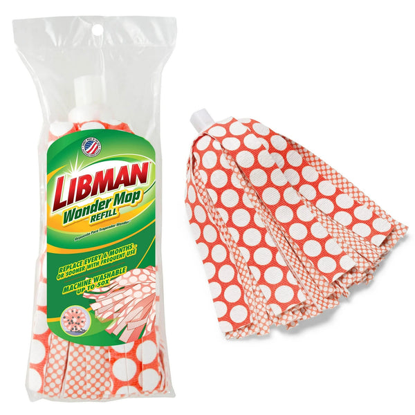 Wonder Mop Orange White Microfiber Snap-On Refill Head - 1 pack - plus 3 My Outlet Mall Resealable Storage Pouches