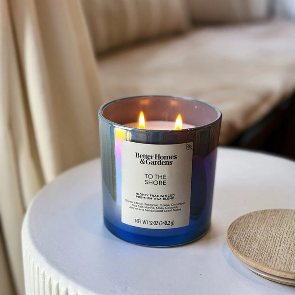 To the Shore Scented 2-Wick Iridescent Jar Candle - 1 pack - 12 oz per pack - plus 3 My Outlet Mall Resealable Storage Pouches