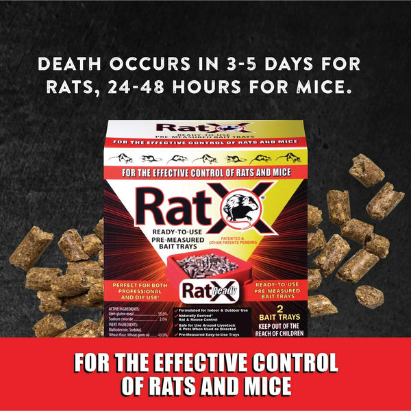 Ready-to-Use Rat Bait Trays - 1 pack - 2 Count - plus 3 My Outlet Mall Resealable Storage Pouches
