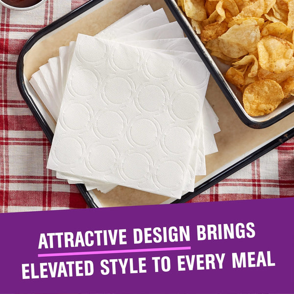 Extra Absorbent Paper Napkins, White, Soft and Strong Disposable Napkins - 2 packs - 80 Count per pack - plus 3 My Outlet Mall Resealable Storage Pouches