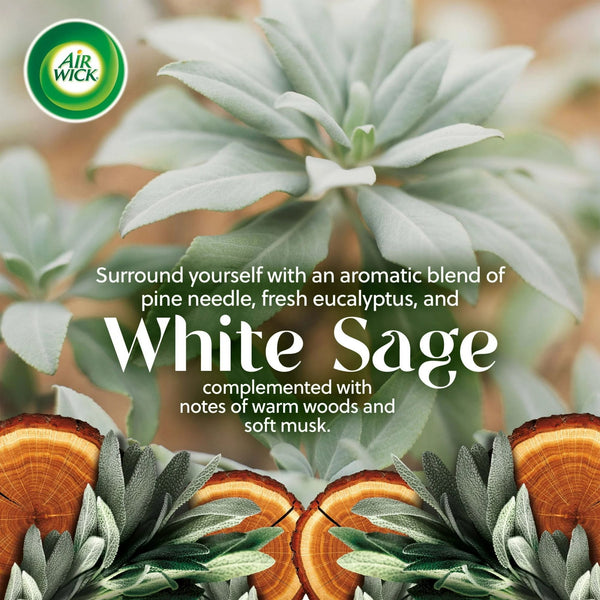 Scented Oil Vibrant Kit (Warmer + 1 Refill), White Sage & Mahogany - 1 pack - plus 3 My Outlet Mall Resealable Storage Pouches