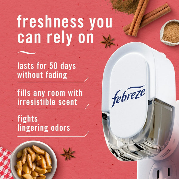 Plug In Air Freshener, Odor-Fighting Oil Refill, Baked Cinnamon Apples, 2 Refill - 1 pack - plus 3 My Outlet Mall Resealable Storage Pouches
