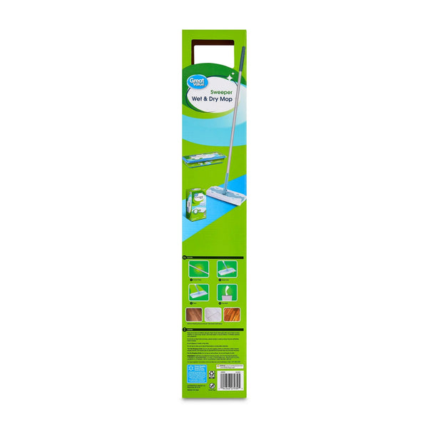 Wet & Dry Mop Sweeper Kit (1 Mop Kit, 10 Pad Refills) - 2 packs - plus 3 My Outlet Mall Resealable Storage Pouches