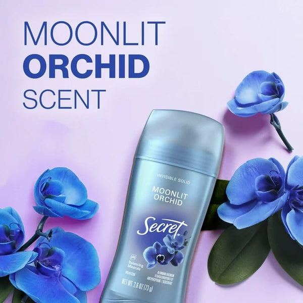 Fresh Invisible Solid Antiperspirant Deodorant for Women, Moonlit Orchid - 1 pack - 2.6 oz per pack - plus 3 My Outlet Mall Resealable Storage Pouches
