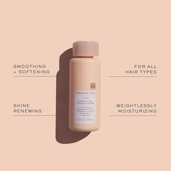 Hair One Signature Conditioner for Dry Damaged Hair, Moisturizes, Smooths + Softens Dry Hair, Sulfate Free + Color Safe - 1 pack - 10 oz per pack - plus 3 My Outlet Mall Resealable Storage Pouches