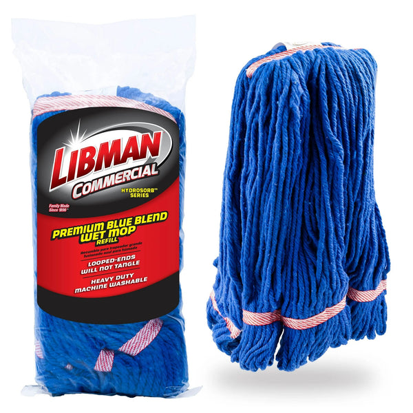 Heavy Duty Premium Blue Blend Wet Mop Refill Clip-on Attachment - 3 packs - plus 3 My Outlet Mall Resealable Storage Pouches