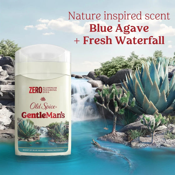 Gentleman's Collection Men's Deodorant Stick, Blue Agave & Fresh Waterfall Scent - 1 pack - 3 oz per pack - plus 3 My Outlet Mall Resealable Storage Pouches