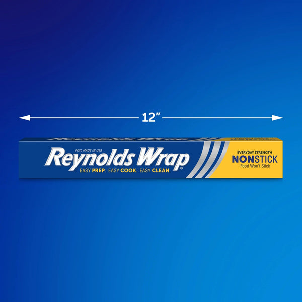 Wrap Non-Stick Aluminum Foil Roll, 12 inches Wide, 50 Sq. Ft. - 2 packs - plus 3 My Outlet Mall Resealable Storage Pouches