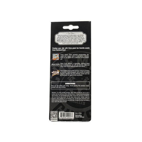 Hanging Air Freshener Variety, Black Frost, Cherry Blast, Pina Colada - 2 packs - 3 count per pack - plus 3 My Outlet Mall Resealable Storage Pouches