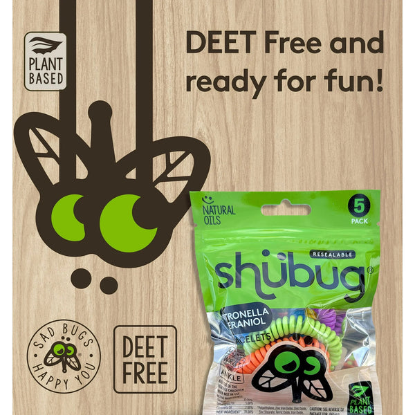 Citronella and Geraniol Coil Bracelet Band Insect Repellant, Multi-Color, Deet Free - 3 packs - 5 Count - plus 3 My Outlet Mall Resealable Storage Pouches