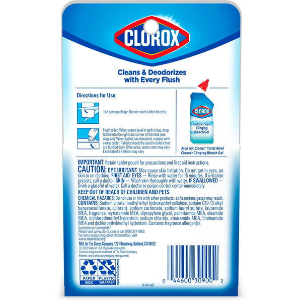 Bleach and Blue Toilet Bowl Cleaner Tablets, Rain Clean - 1 pack - 2 Count - plus 3 My Outlet Mall Resealable Storage Pouches