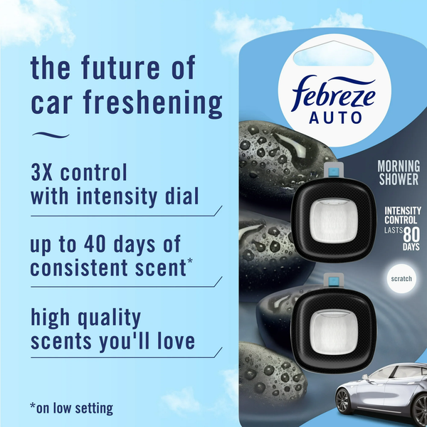 Car Air Freshener, Odor-Fighting Car Vent Clip, Ocean Breeze - 1 pack - 2 count per pack  plus 3 My Outlet Mall Resealable Storage Pouches