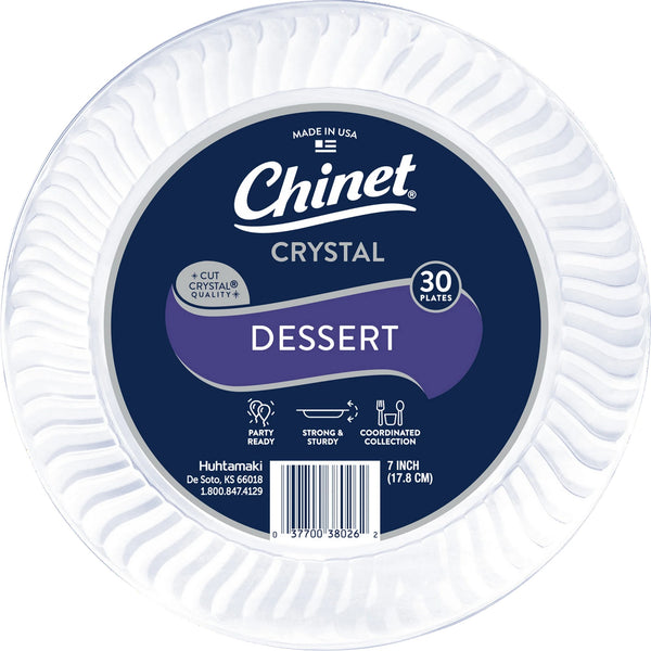 Crystal Premium Plastic Dessert Plates, Clear, 7” - 1 pack - 30 Count per pack - plus 3 My Outlet Mall Resealable Storage Pouches