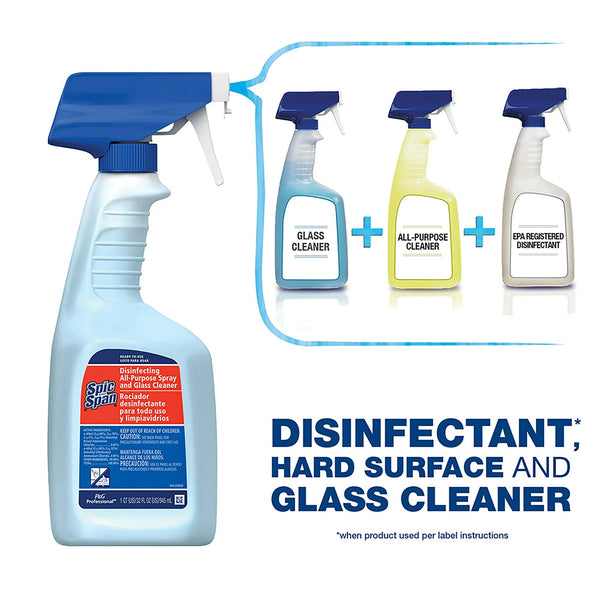 Disinfecting All-Purpose Cleaner Spray & Glass Cleaner - 2 packs - 32 oz per pack - plus 3 My Outlet Mall Resealable Storage Pouches