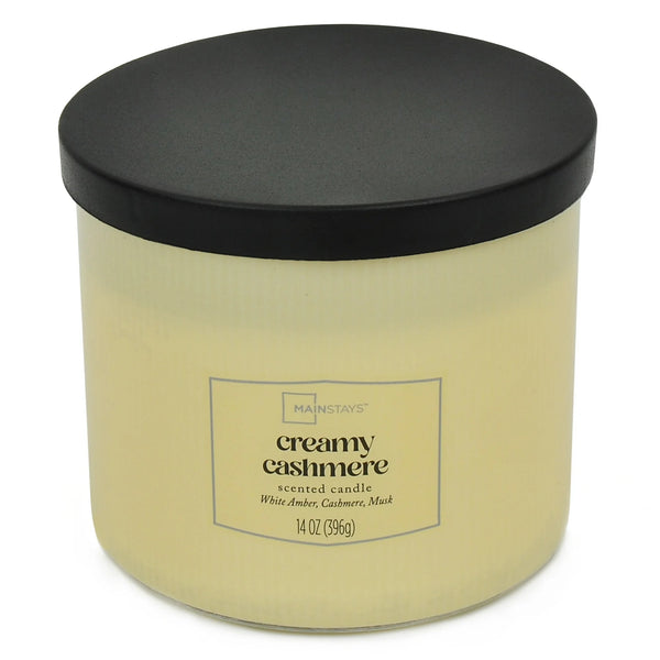 Textured Wrapped Candle Creamy Cashmere - 1 pack - 14 oz per pack - plus 3 My Outlet Mall Resealable Storage Pouches