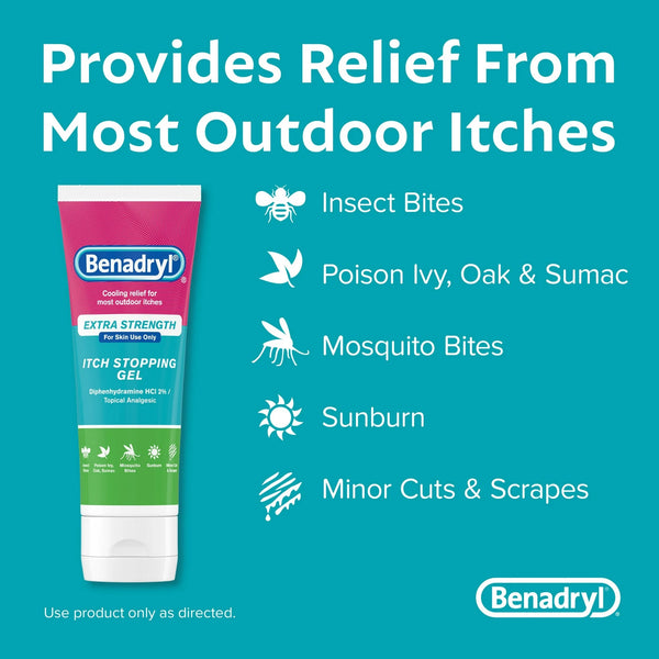 Extra Strength Anti-Itch Topical Analgesic Gel - 1 pack - 3.5 fl oz per pack - plus 3 My Outlet Mall Resealable Storage Pouches