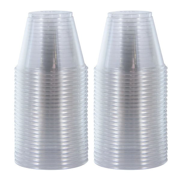 Party Disposable Plastic Cups, Clear, 9 oz - 1 pack - 50 Count per pack - plus 3 My Outlet Mall Resealable Storage Pouches
