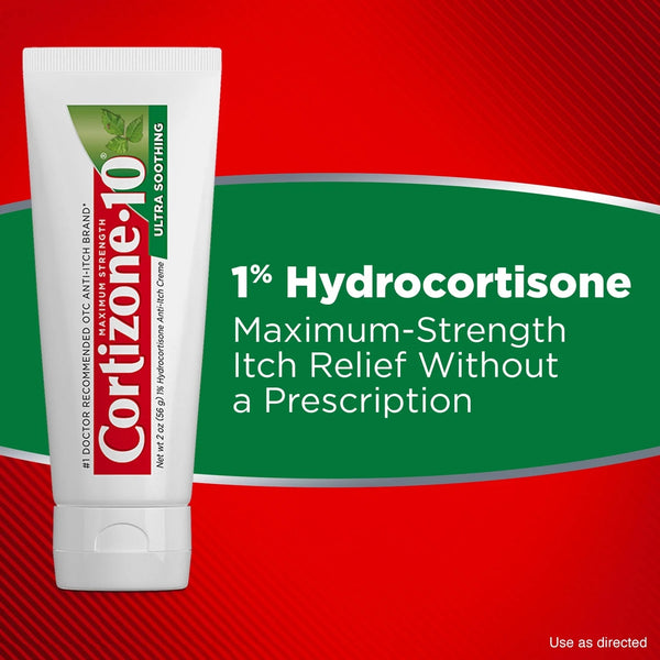 Maximum Strength 1% Hydrocortisone Ultra Moisturizing Anti-Itch Cream - 2 packs - 2 oz per pack - plus 3 My Outlet Mall Resealable Storage Pouches