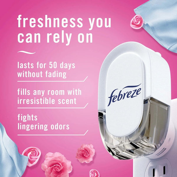 Plug In Air Freshener, Odor-Fighting Oil Refill, Downy April Fresh, 3 Refills - 1 pack - plus 3 My Outlet Mall Resealable Storage Pouches