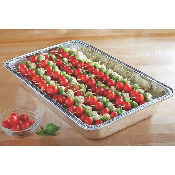 Disposable Aluminum Full Size Steam Table Pans, 5 Count 19.56" x 11.63" x 3.19" - 2 packs - 5 Count per pack - plus 3 My Outlet Mall Resealable Storage Pouches