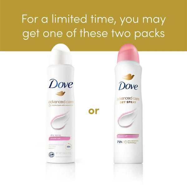 Advanced Care Long Lasting Women's Antiperspirant Deodorant Spray, Powder Soft - 2 packs - 3.8 oz per pack - plus 3 My Outlet Mall Resealable Storage Pouches