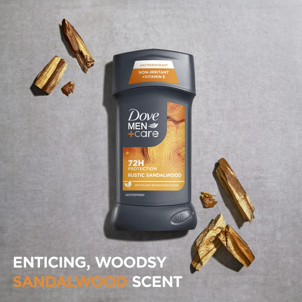 Men+Care Antiperspirant Deodorant Stick for Men Rustic Sandalwood - 1 pack - 2.7 oz per pack - plus 3 My Outlet Mall Resealable Storage Pouches