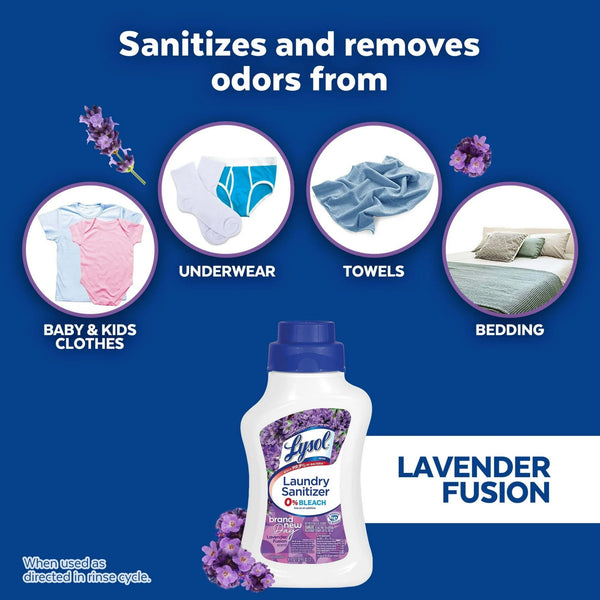Laundry Sanitizer Additive, Sanitizing Liquids for Clothes and Linens, Lavender - 1 pack - 41 oz per pack - plus 3 My Outlet Mall Resealable Storage Pouches