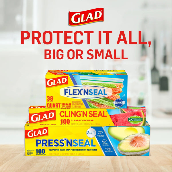 Cling N Seal Plastic Food Wrap - 1 pack -  200 sq ft Roll per pack - plus 3 My Outlet Mall Resealable Storage Pouches