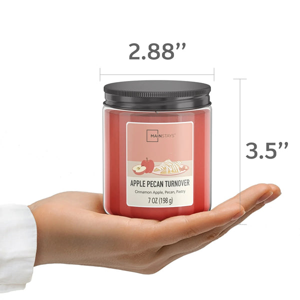 Apple Pecan Scented 3-Wick Glass Jar Candle - 1 pack - 7 oz per pack - plus 3 My Outlet Mall Resealable Storage Pouches