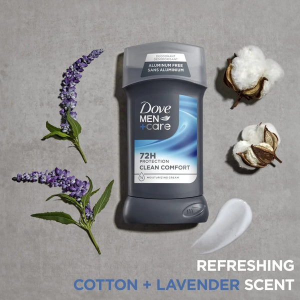Men+Care Deodorant Stick for Men Clean Comfort Aluminum Free with Moisturizing Cream - 2 packs - 3 oz per pack - plus 3 My Outlet Mall Resealable Storage Pouches