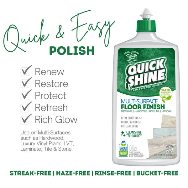 Multi-Surface Floor Finish, Pfas-Free Formula, All Purpose Household Floor Polish - 2 packs - 27 oz per pack - plus 3 My Outlet Mall Resealable Storage Pouches