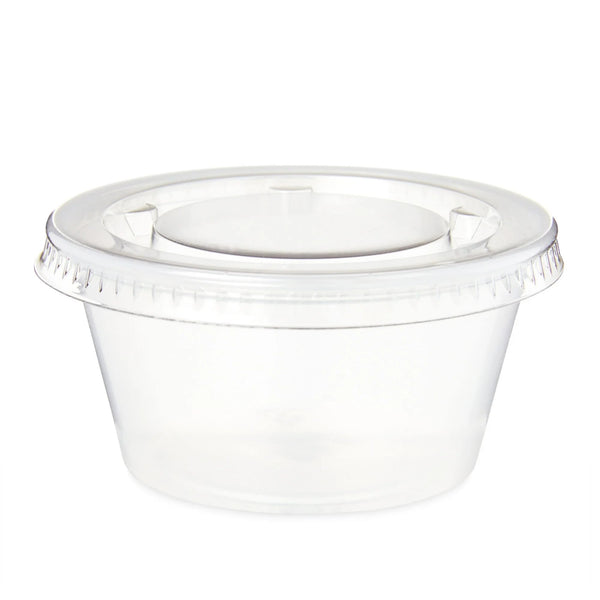 Everyday Disposable Plastic Cups, Clear, 2 oz - 2 packs - 50 Count per pack - plus 3 My Outlet Mall Resealable Storage Pouches
