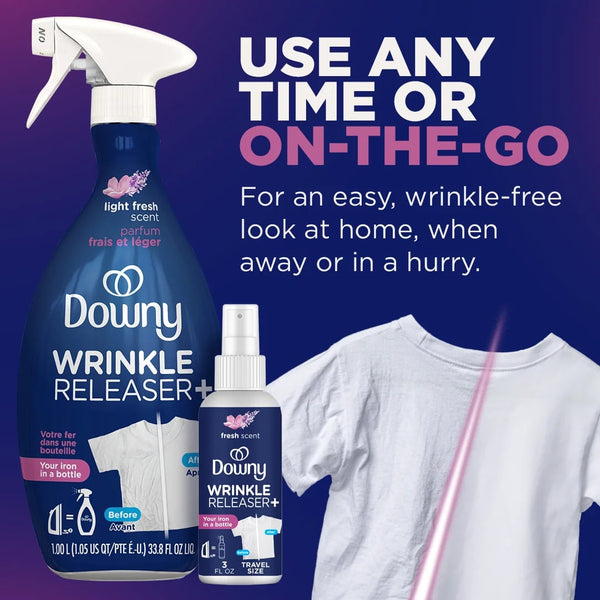 Wrinkle Releaser and Refresher Fabric Spray, Fresh Scent, Travel Size - 1 pack - 3 oz per pack - plus 3 My Outlet Mall Resealable Storage Pouches