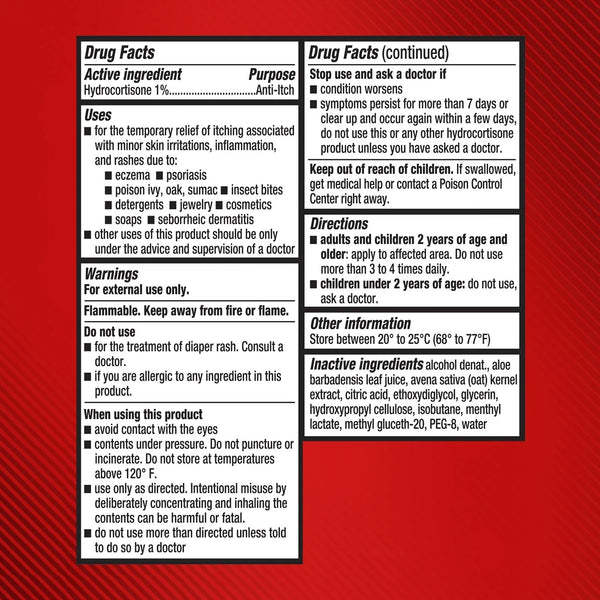 Maximum Strength Itch Relief Cooling Spray, Hydrocortisone 1% & Soothing Aloe, Fast-Acting, No-Mess Anti-Itch Spray for Bug Bites, Rash, Eczema, Psoriasis, Poison Ivy & More - 3 packs - 2.7 oz per pack - plus 3 My Outlet Mall Resealable Storage Pouches