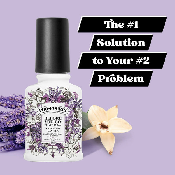 Lavender + Vanilla + Citrus Before-You-Go Toilet Spray - 2 packs - 2 oz per pack - plus 3 My Outlet Mall Resealable Storage Pouches