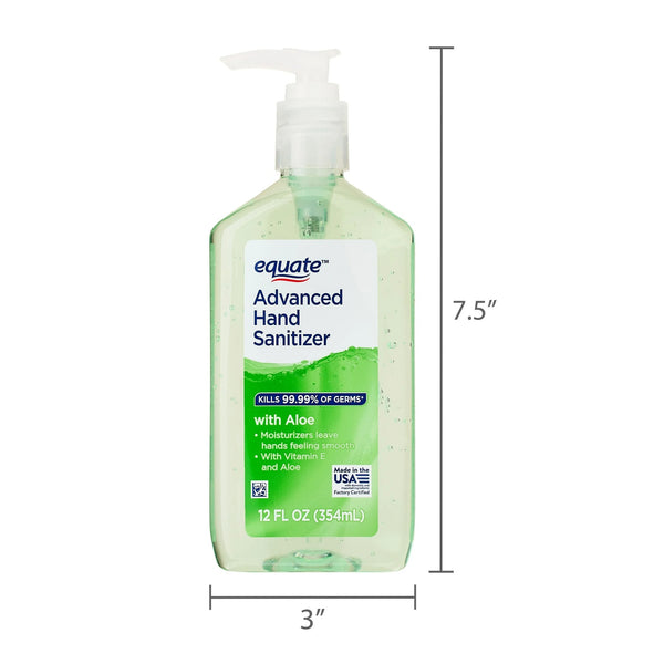 Advanced Hand Sanitizer with Aloe - 1 pack - 12 fl oz per pack - plus 3 My Outlet Mall Resealable Storage Pouches