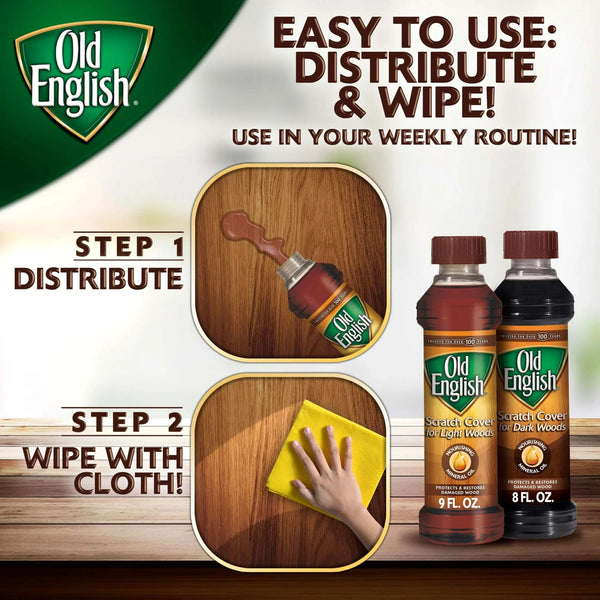 Dark Wood Furniture Oil Scratch Cover Polish - 1 pack - 16 oz per pack - plus 3 My Outlet Mall Resealable Storage Pouches