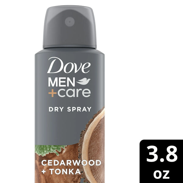 Men+Care Dry Spray Antiperspirant Deodorant for Men Cedarwood + Tonka - 1 pack - 3.8 oz per pack - plus 3 My Outlet Mall Resealable Storage Pouches