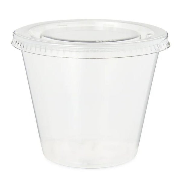 Disposable Plastic Cups with Lids, White, 5.5 oz - 1 pack - 25 Count per pack - plus 3 My Outlet Mall Resealable Storage Pouches