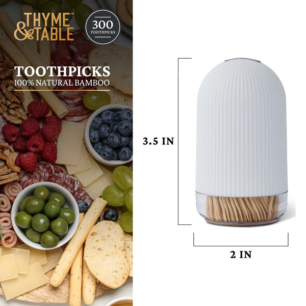 Natural Bamboo Toothpicks 300-Piece - 1 pack - plus 3 My Outlet Mall Resealable Storage Pouches