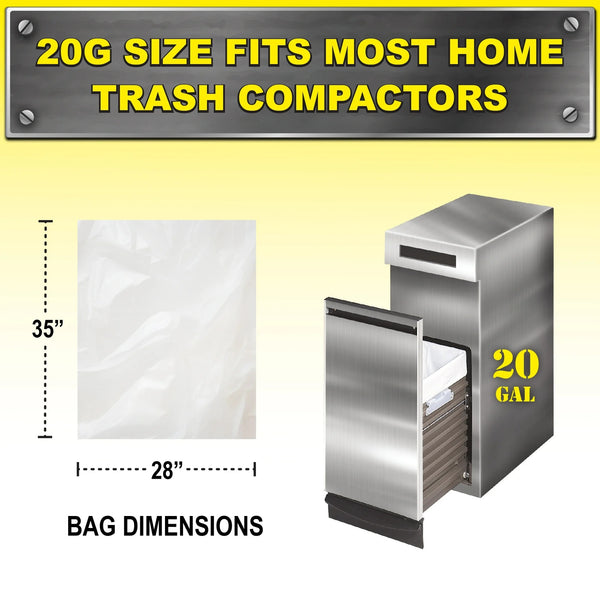 Super Tuff Compactor Trash Bags, 20 Gallon - 2 packs - 20 count per pack - plus 3 My Outlet Mall Resealable Storage Pouches