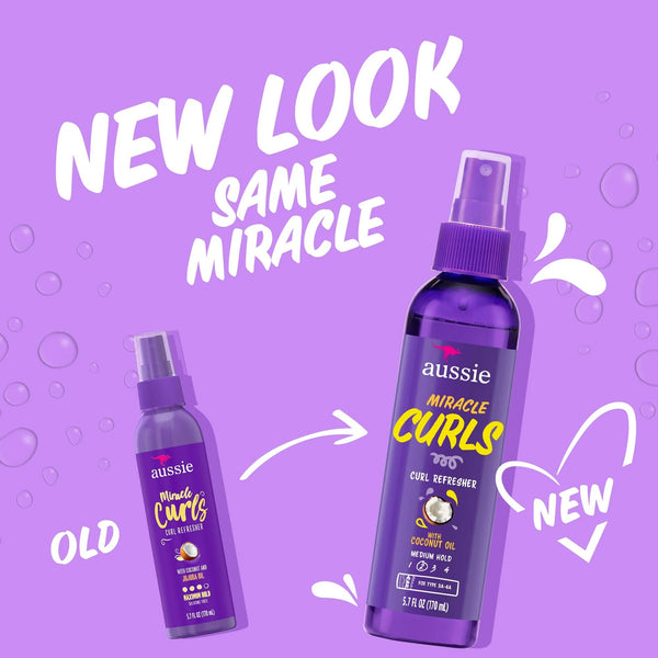 Miracle Curls Curl Refresher Spray Gel, Max Hold, for All Hair Types - 2 packs - 5.7Fl oz per pack - plus 3 My Outlet Mall Resealable Storage Pouches