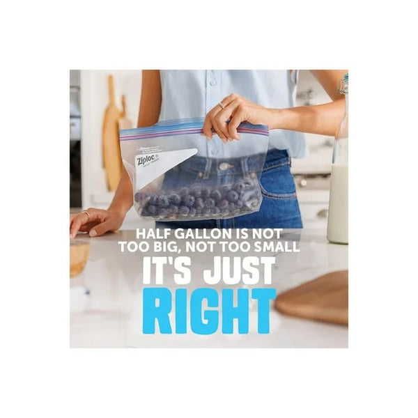 Freezer Half Gallon Storage Bags, Grip 'n Seal Technology - 1 pack - 40 Count per pack - plus 3 My Outlet Mall Resealable Storage Pouches