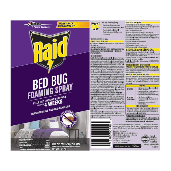 Bed Bug Killer Foaming Spray, Treatment to Kill Pyrethroid-resistant Bed Bugs - 2 packs - 16.5 oz per pack - plus 3 My Outlet Mall Resealable Storage Pouches