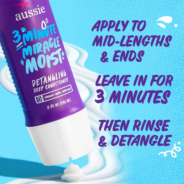 3 Minute Miracle Moist Detangling Deep Conditioner, Paraben Free - 1 pack - 8Fl oz per pack - plus 3 My Outlet Mall Resealable Storage Pouches