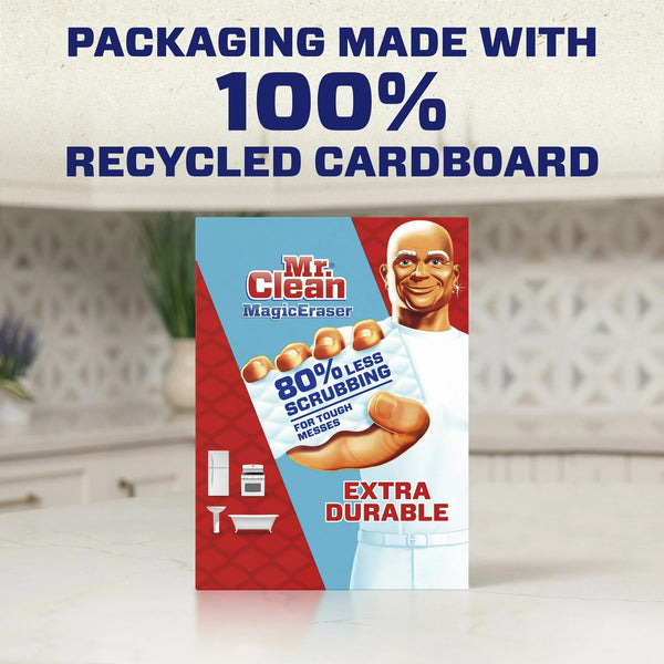 Magic Eraser Extra Durable Cleaning Pad - 1 pack -  4 count per pack - plus 3 My Outlet Mall Resealable Storage Pouches