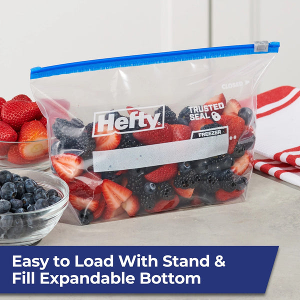 Slider Freezer Kitchen Storage Bags, Half gallon Size - 1 pack -  40 Count per pack - plus 3 My Outlet Mall Resealable Storage Pouches